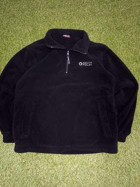 Vintage 90s Southpole Black Quarter-Zip Fleece Pullover Jacket